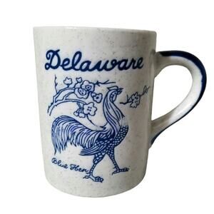 Delaware Blue Hen Pottery Coffee Mug Glazed Souvenir